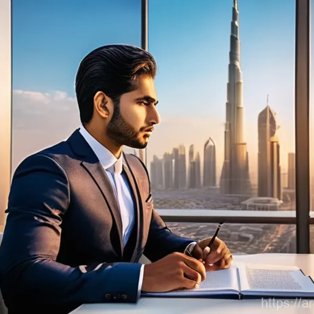 변호사 커리어 패스 설계법 - **Prompt 1: Aspiring Legal Mind in a Modern Arab City**
    A young, contemplative Arab man in his e...