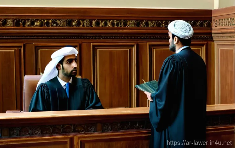 변호사 실무를 위한 참고 도서 - **Prompt 2: Venerable Scholar in a Traditional Arabic Legal Library**
    A richly detailed, cinemat...