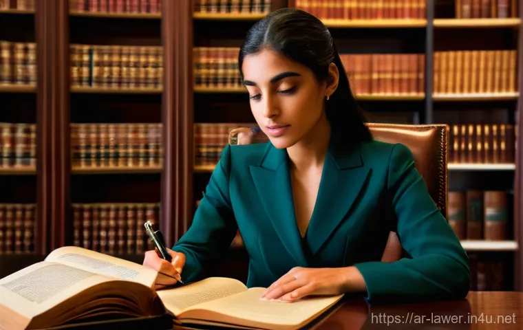 변호사 시험과 공인중개사 시험의 차이 - **Prompt:** A young Arab woman, in her late 20s or early 30s, exudes intelligence and unwavering det...