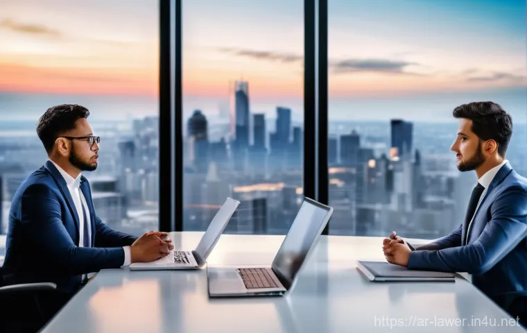 법률 변호사로서의 글로벌 진출 사례 - **Global Legal Tech Collaboration in a Modern Office**
    A high-resolution, realistic image featur...
