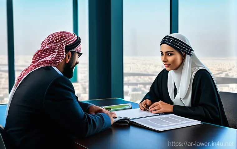 변호사 업무의 하루 일과 - **Prompt: The Empathetic Legal Guide**
A professional, compassionate Arab lawyer (either male or...