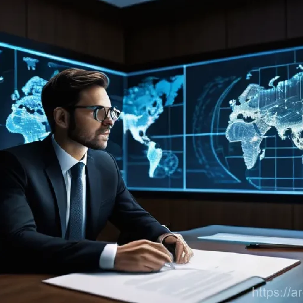 변호사 업무의 미래 전망 - **Prompt:** "A highly detailed, cinematic shot of a modern lawyer in a sleek, minimalist office. The...