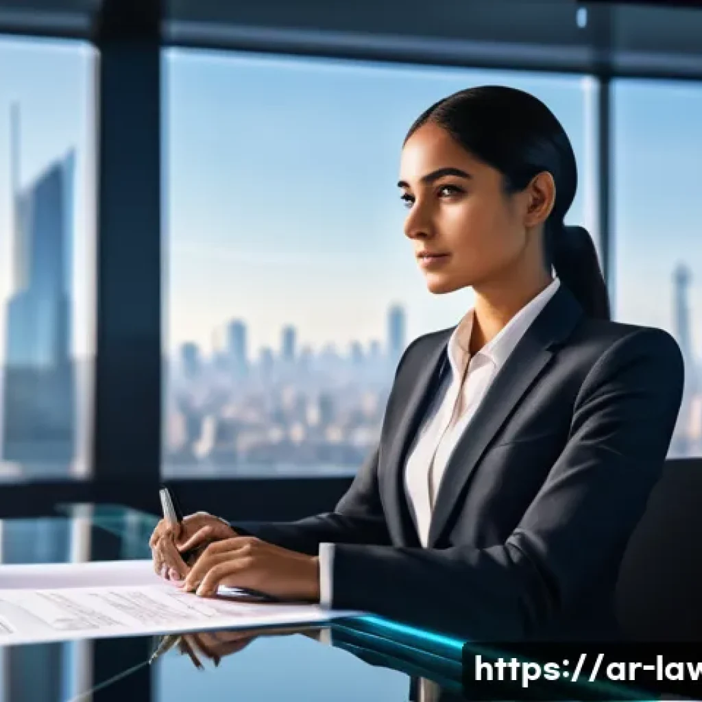 변호사로서의 전문성 개발 팁 - **Prompt:** A highly detailed, realistic image of a professional Arab lawyer, mid-30s, male or femal...